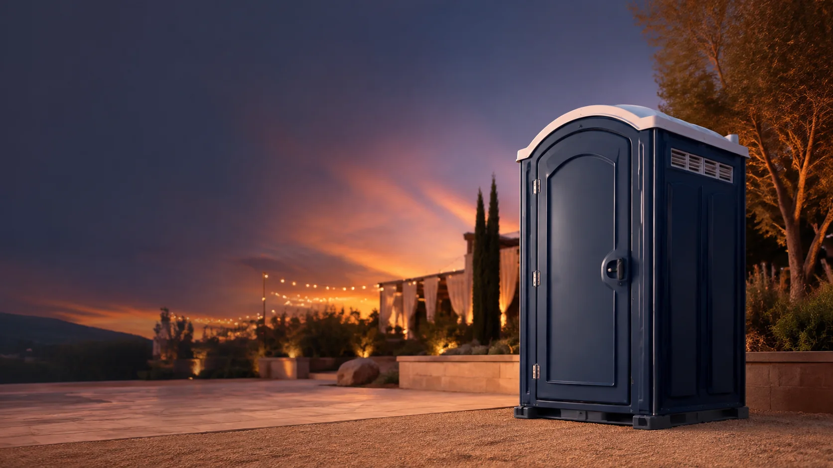 Portable restroom shown for rental planning in Whittier, CA
